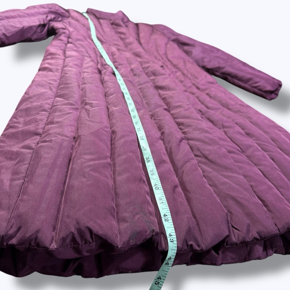 Vintage CBO Down Puffer Coat M Mauve Quilted Long Korea Winter Retro 80s Ski - Picture 14 of 14